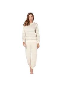 Götting Schlafanzug GÖTTING Gr. 36/38, beige (natur, geringelt) Damen Homewear-Sets