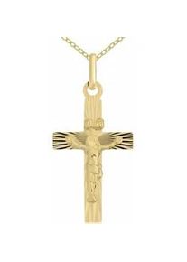 Kreuzkette Firetti "Schmuck Geschenk Gold 333 Halsschmuck Halskette Goldkette Kreuz" Halsketten Gr. Gelbgold 333, L: 45cm B: 1,1mm, gelb (gelbgold, 333) Damen