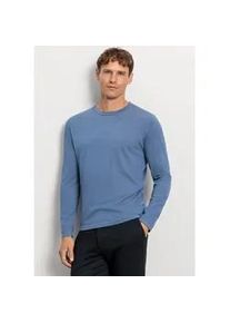 Rundhalspullover OLYMP "OLYMP Strick Casual" Gr. M, blau (rauchblau) Herren Pullover Crew Neck