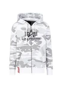 Hoodie Alpha Industries "Alpha Industries Men - Hoodies Basic Zip Camo" Gr. M, weiß (white camo) Herren Sweatshirts