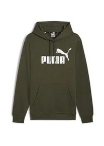 Kapuzensweatshirt Puma "ESS BIG LOGO HOODIE FL (S)" Gr. L, grün (schwarz olive) Herren Sweatshirts