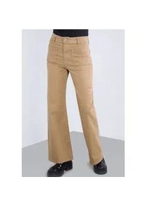 Schlaghose Please Jeans Gr. L, N-Gr, gelb (vintage camel) Damen Hosen aus hochwertigem Baumwollmix mit Stretch