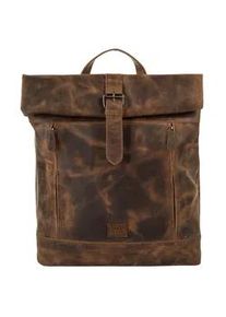 Cityrucksack BAGAN Gr. B/H/T: 40cm x 33cm x 9cm, braun Rucksäcke echt Leder