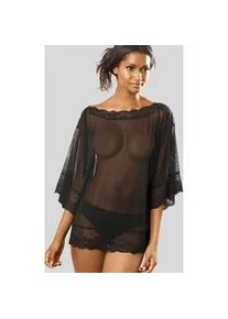 Netzshirt Petite Fleur Gold Gr. 52/54, schwarz Damen Shirts leicht transparent aus feinem Netzmaterial, sexy Dessous, Reizwäsche