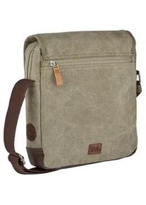 Umhängetasche Camel Active "Air" Gr. B/H/T: 26,5cm x 30cm x 7cm, grün (khaki) Damen Taschen Canvas Modell aus weichem Lederimitat abgerundet mit Applikationen