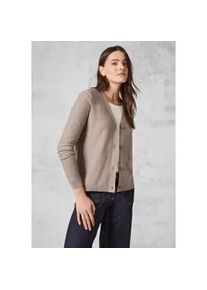 Cardigan Cecil Gr. 3XL (48), grau (taupe melange) Damen Strickjacken mit V-Ausschnitt