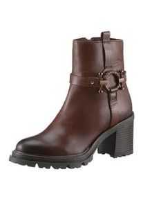 Stiefelette Marco Tozzi Gr. 39, braun (braun used) Damen Schuhe Cowboyboots Cowboy-Stiefelette Stiefelette Blockabsatz, Westernstiefelette, Chunky Boots mit Zierriegel