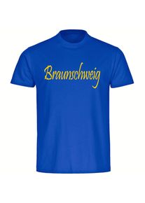 multifanshop Kinder T-Shirt - Braunschweig - Schriftzug - Druck weiß - Kind