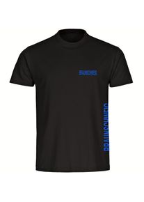 multifanshop Kinder T-Shirt - Braunschweig - Brust & Seite - Druck blau - Kind