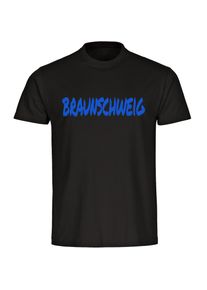 multifanshop Kinder T-Shirt - Braunschweig - Textmarker - Druck blau - Kind