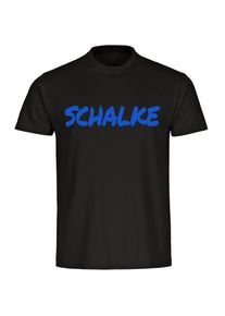 multifanshop Kinder T-Shirt - Schalke - Textmarker - Druck blau - Kind