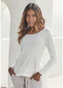 s.Oliver Pyjamaoberteil braun Gr. 32/34 für Damen. Mit Rundhals. Figurumspielend. Nachhaltig.