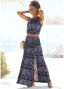 Vivance Maxikleid mehrfarbig Gr. 34 für Damen. Rundhals und Allover-Druck. Figurumspielend. Nachhaltig.