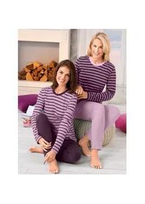 WITT Schlafanzug WÄSCHEPUR Gr. 36/38, bunt (rosé, geringelt, lila, geringelt) Damen Homewear-Sets