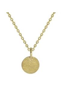 Kette mit Anhänger Celesta "375/- Gelbgold Coin eismatt" Halsketten Gr. 45cm, Gold, L: 45cm B: 8.0mm, gelb Damen