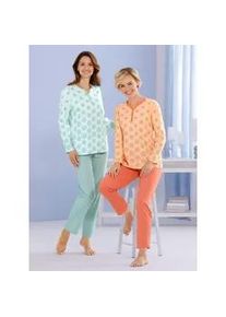 wäschepur Schlafanzug WÄSCHEPUR Gr. 52/54, bunt (kalkmint, papaya) Damen Homewear-Sets