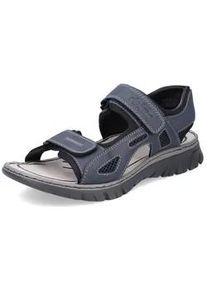 Sandale Rieker Gr. 43, blau (blau-schwarz) Herren Schuhe Sommerschuh, Klettschuh, Outdoorsandale, in Trekking-Optik