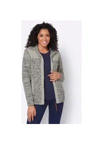 Cardigan Casual Looks Gr. 52, grau (hellgrau, meliert) Damen Strickjacken