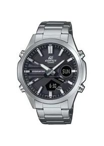 Chronograph Casio EDIFICE Armbanduhren silberfarben (edelstahlfarben-schwarz) Herren Quarzuhr, Armbanduhr, Herrenuhr, Edelstahlarmband, analog, digital