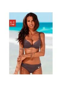 Push-Up-Bikini s.Oliver Gr. 36, Cup A, braun Damen Bikini-Sets mit Zierring an der Hose