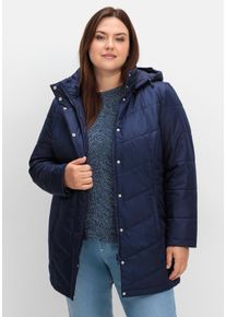 Große Größen Steppjacke mit abnehmbarer Kapuze Gr. 50 blau von sheego für Damen