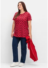Große Größen Gerade Jeans mit seitlichem Stretchbund Gr. 54 blau von sheego für Damen