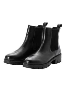 Große Größen Chelsea-Boots mit stark profilierter Sohle, aus Leder Gr. 42 schwarz von sheego für Damen