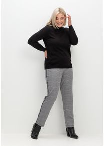 Große Größen Schmale Hose mit grafischem Muster und Stretchbund Gr. 42 grau von sheego für Damen