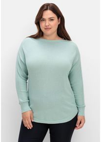 Große Größen Pullover mit U-Boot-Ausschnitt Gr. 42 grün von sheego für Damen
