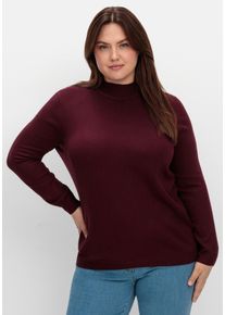 Große Größen Extraweicher Pullover mit Stehkragen Gr. 50 rot von sheego für Damen