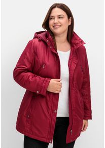 Große Größen Steppjacke mit Tunnelzug in der Taille Gr. 54 rot von sheego für Damen