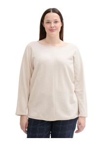 Tom Tailor Große Größen Langarmshirt in Rippstruktur, mit Fledermausärmeln Gr. 52 grau für Damen