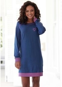 Vivance Dreams Große Größen Nachthemd Gr. 44/46 blau für Damen