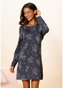 Vivance Dreams Große Größen Nachthemd Gr. 44/46 grau geblümt für Damen