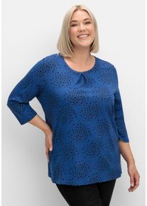 Große Größen 3/4-Arm-Shirt mit Konfetti-Print Gr. 50 blau bedruckt von sheego für Damen