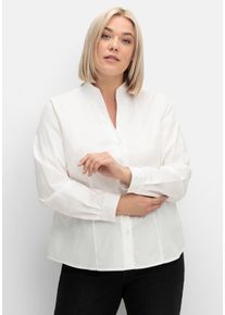 Große Größen Figurbetonte Bluse mit Stehkragen, bügelfrei Gr. 48 beige von sheego für Damen
