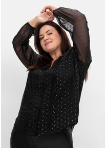 sheego by Joe Browns Große Größen Chiffonbluse mit eingewebten Glanzfäden Gr. 50 schwarz von sheego für Damen