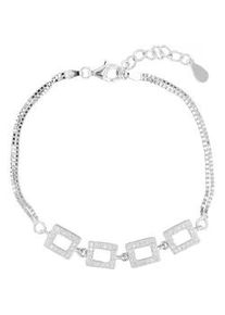 Armband ADELIA ́S "Damen aus 925 Silber mit Zirkonia 17+3 cm" Armbänder Gr. 17 + 3, Silber 925 (Sterlingsilber), silberfarben (silber) Damen