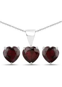 Paar Ohrstecker VIRA JEWELS "925-Sterling Silber rhodiniert Glänzend Granat bordeaux" Ohrringe Gr. ONE-SIZE, 2,94 ct, Silber 925 (Sterlingsilber), weiß (weiß, bordeaux) Damen