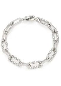 Edelstahlarmband Leonardo "Moni Clip&Mix, 023068" Armbänder Gr. Edelstahl, silberfarben (edelstahlfarben) Damen