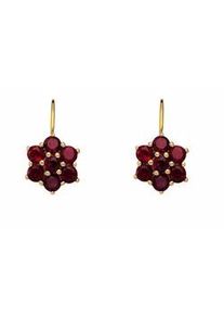 Paar Ohrhänger ADELIA ́S "Damen Goldschmuck 1 333 Gold Boutons mit Granat" Ohrringe Gr. Damen, Gelbgold 333, rot Damen 333 Gold mit Granat Goldschmuck für