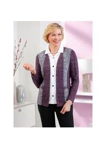 Classic Dog 2-in-1-Langarmshirt CLASSIC "Shirt", Damen, Gr. 44, lila (aubergine, meliert), 80% Polyester, 20% Viskose, gemustert, mehrfarbig, V-Ausschnitt, Shirts
