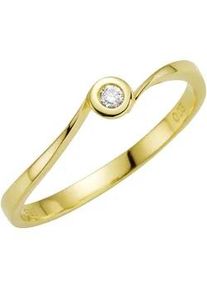 Fingerring OROLINO "Gold 585 mit Brillant 0,03ct." Fingerringe Gr. 052 (16,6), 0,03 ct SI = kleine Einschlüsse, Gold, gelb (gelb, weiß) Damen