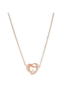 Collier Smart Jewel "Herz mit Zirkonia, rosé vergoldet, Silber 925" Halsketten Gr. 47cm, Silber 925 (Sterlingsilber), rosegold (rosé vergoldet) Damen