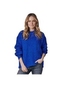 Strickpullover Zhrill "BARLA" Gr. S, blau (electric b) Damen Pullover in Strick Optik