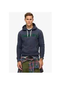 Kapuzensweatshirt Superdry "CLASSIC CORE LOGO HOODIE" Gr. S, blau (truest navy) Herren Sweatshirts