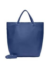 Shopper Liebeskind Berlin "TOTE L HERA SHEEP NATURAL" Gr. B/H/T: 44cm x 37cm x 15cm, blau (berlin blue) Damen Taschen