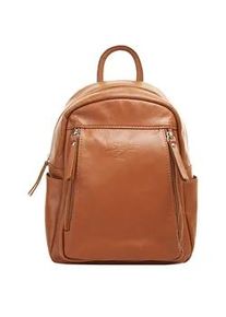 Cityrucksack Samantha Look Gr. B/H/T: 27cm x 23cm x 11cm, braun (cognac) Rucksäcke echt Leder, Made in Italy