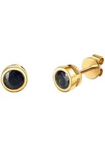 Paar Ohrstecker Vivance "585/- Gelbgold glanz Safir" Ohrringe Gr. ONE-SIZE, Gold, gelb (gelb, blau) Damen