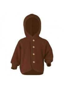 Engel Kinder Kapuzenjacke mit Holzknöpfen Wolljacke Kinder (Gr 50/56 |braun)